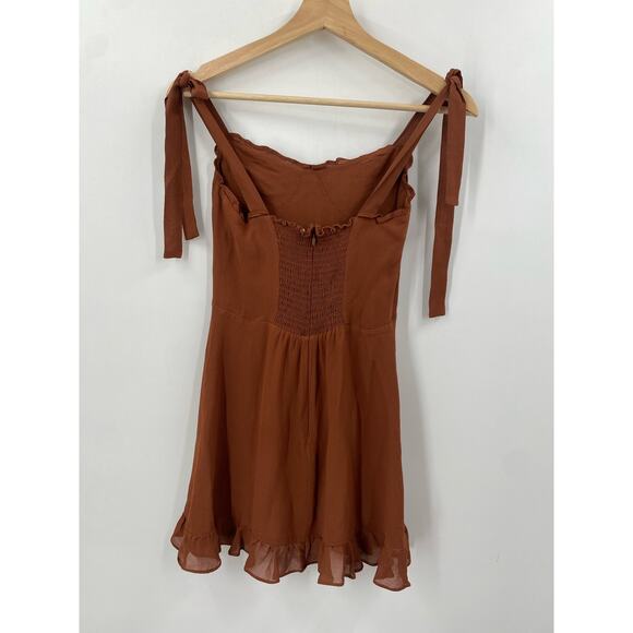 Reformation 4 Christine Mini Dress Brown - Picture 4 of 6
